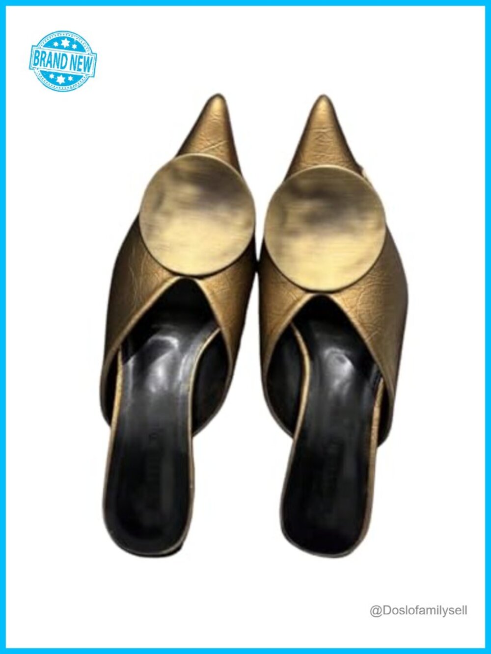 PU Leather Kitten Heels Mules Pointed Toe Slip On Party Dress Pumps